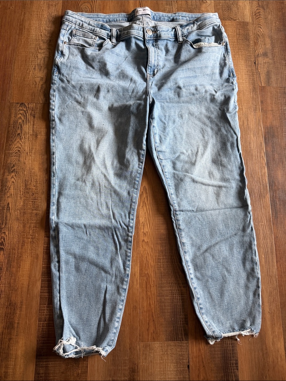 Lane Bryant Light Wash Skinny Jeans with Raw Hem